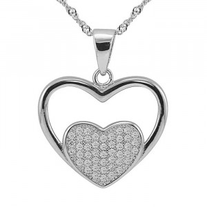 Jewelry Stores Network Sterling Silver Heart Pendant 29x24mm