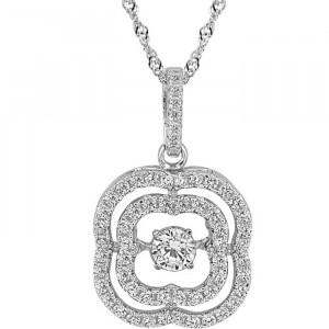 Sterling Silver Dancing Simulated Cubic Zirconia Pendant