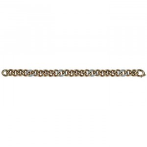 Sterling Silver Link Bracelet, White Cubic Zirconia, Rose Gold Plated