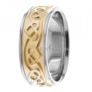 Celtic Heart White Gold Irish Wedding Bands Ring CL285081