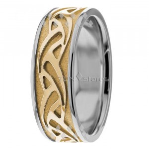 Unique Two Tone Wedding Bands Rings CL285120