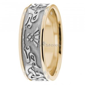 Celtic Dragon & Trinity Knot Wedding Ring CL285133