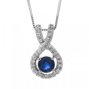 Fidelia Blue Sapphire and Diamond Pendant