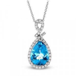 Madison Blue Topaz and Diamond Pendant