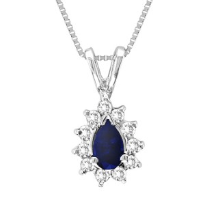 Katelyn Blue Sapphire and Diamond Pendant