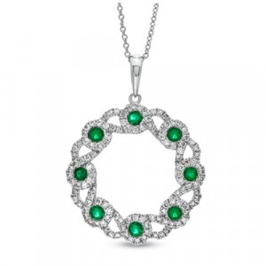 Leah Emerald and Diamond Pendant