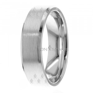 Wide Beveled Edge Wedding Ring DC288081