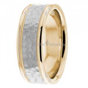 Hammered Two Tone Wedding Bands  DC288435