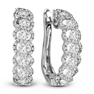 Rosemary 18K White Gold Diamond Hoop Earrings 1.88 Ctw.