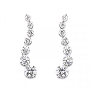 Yasmin Diamond Journey Earrings 0.50 Ctw. 14K White Gold