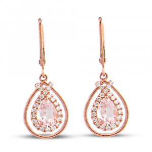 Hailey Morganite & Diamond Drop Earrings 