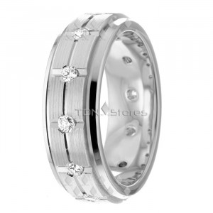 Round Diamond White Gold Wedding Ring DW289026