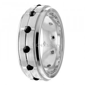 Round Black Diamond Wedding Ring DW289026BD