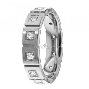 5mm Wide Diamond Wedding Band Rings DW289154