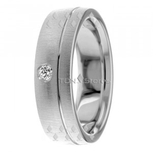Brush Finish Diamond Wedding Band Ring DW289169