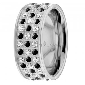 Black and White Diamond Wedding Bands DW289190BCD