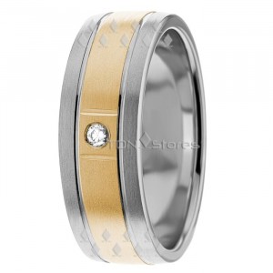Two Tone Diamond Wedding Ring DW289218