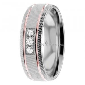 Rose and White Gold Diamond Wedding Ring DW289219