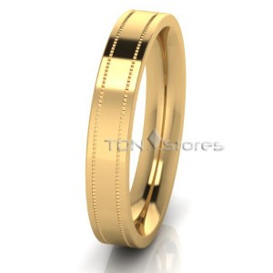 Contemporary Solid Flat Park Ave Wedding Bands