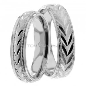 Fiorello 6.00mm and 4.00mm Wide, His and Hers Wedding Bands