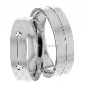 Fioretta 6.00mm and 5.00mm Wide, Wedding Ring Set, 0.24 Ctw.
