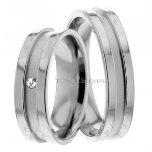 Baldo 6.00mm Wide, Diamond Matching Wedding Ring Set