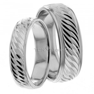 Dalia 7.00mm and 5.00mm Wide, His and Hers Wedding Bands