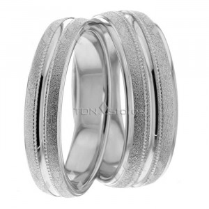Carola 7.00mm and 5.00mm Wide, Matching Wedding Rings