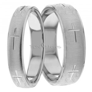 Eunice 7mm and 5mm Wide, Matching Wedding Ring Set - TDN Stores