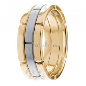 Watch Inspired Flat Wedding Bands HM287061