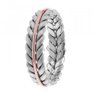 Braided Two Tone Mens & Womens Wedding Band - TDN Stores
