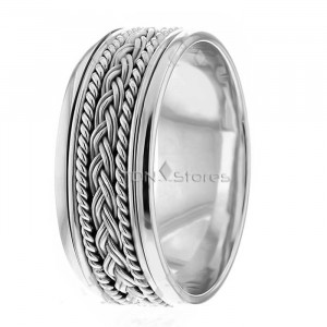 Comfort Fit Hand Braided Wedding Bands HM287158