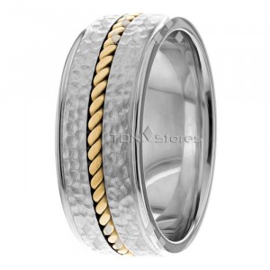 9mm Wide Comfort Fit Mens Braided Wedding Bands - TDN Stores
