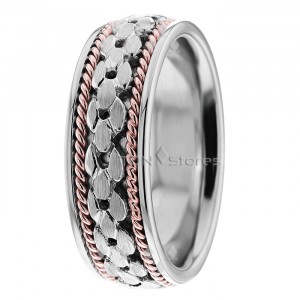 Twisted Rope Two Tone Wedding Ring HM281793