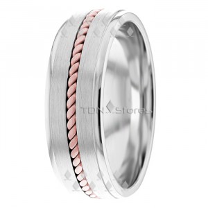 Low Dome Twisted Rope Wedding Bands  HM287197
