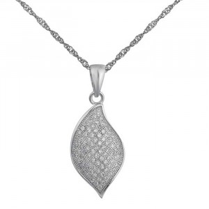 Sterling Silver White Cubic Zirconia Charm Pendant
