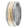 Two Tone Men's Hammered Wedding Bands