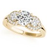 Unique Three Stone Diamond Engagement Ring Yellow Gold