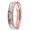 Rose and White Gold Women's Floral Design Wedding Bands