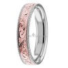 Floral Design Two Tone Women's Wedding Band