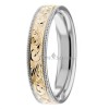 Two Tone Floral Design Women's Wedding Band