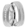 White Gold Oceana 6mm Wide, Diamond Wedding Ring Set 0.14 Ctw