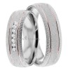 White & Rose Gold Oceana 6mm Wide, Diamond Wedding Ring Set 0.14 Ctw