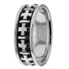 Black & White Christian Wedding Ring 6.5mm Wide Wedding Bands HM281408