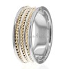 White & Yellow Gold Twisted Robe Design Wedding Bands HM287010