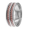 White And Rose Gold Twisted Rope Wedding Bands 8mm HM287077