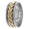 Two Tone Comfort Fit Braided Wedding Bands HM287169