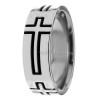 White and Black Christian Wedding Bands RR282558