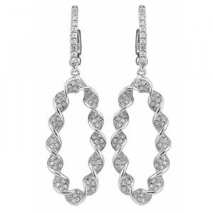 Sterling Silver Jewelry, Cubic Zirconia White Earring