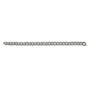 Sterling Silver Link Bracelet, White Cubic Zirconia, Rhodium Plated